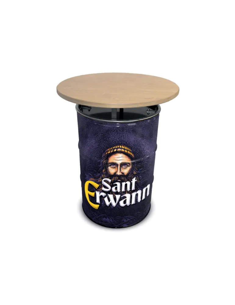 Un baril personnalisé avec un couvercle en bois