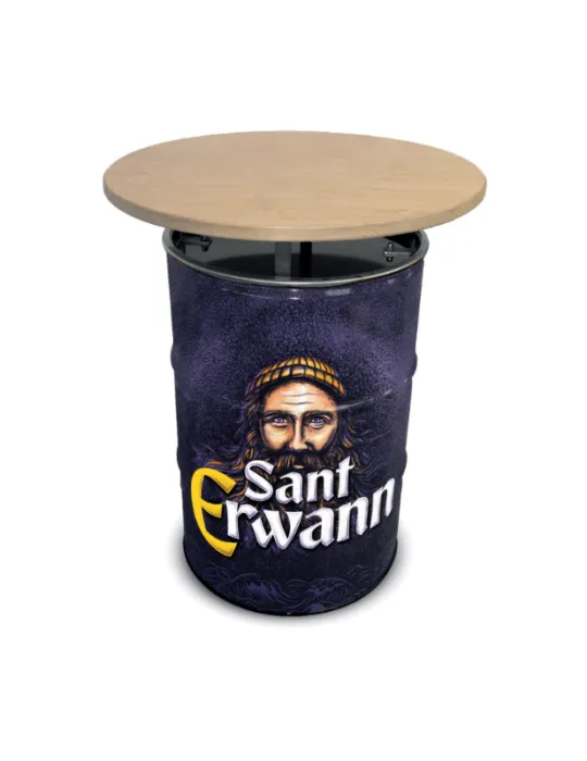 Un baril personnalisé avec un couvercle en bois