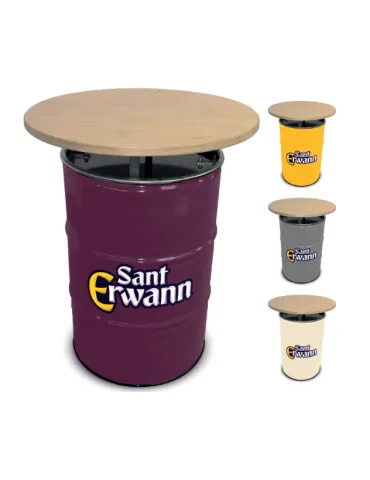 Un baril en couleur avec un couvercle en bois