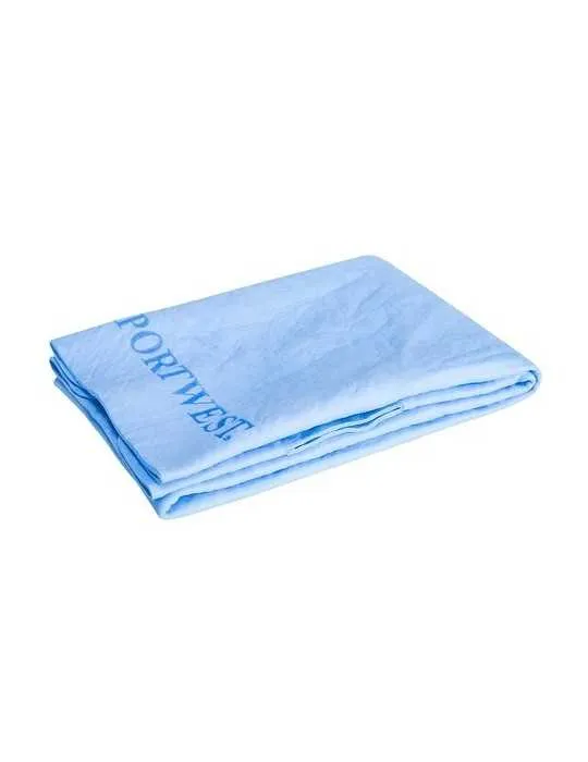 une serviette rafraichissante bleue personnalisée