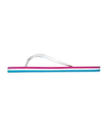Une paire de tongs personnalisé avec les branches blanches et la semelle colorée 2