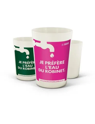 GOBELET REUTILISABLE EN BIOCOMPOSITE 22 cl RAS BORD