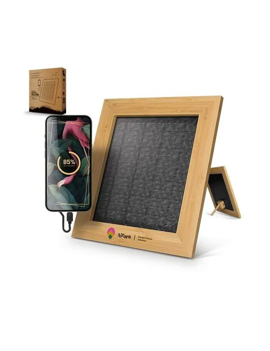 CADRE SOLAIRE EN BAMBOU AVEC CHARGEUR