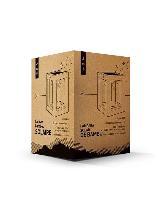 LAMPE SOLAIRE EN BAMBOU