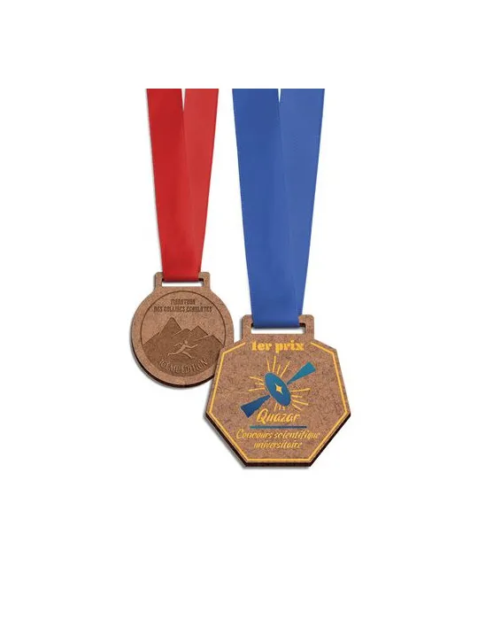 MEDAILLE MDF EP 3 mm MAXI 30 cm2 AVEC CORDON SATIN