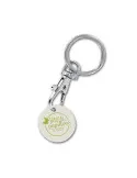 PORTE-CLE MOUSQUETON METAL AVEC JETON EN BIO-COMPOSITE BIOPLAST(r)