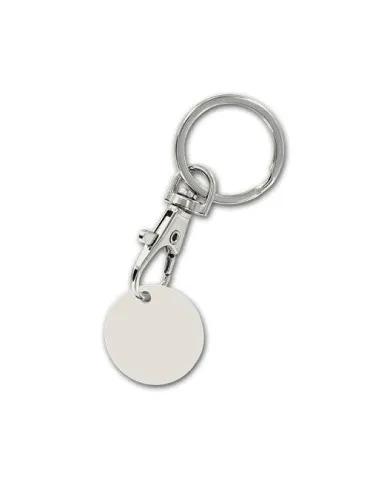 PORTE-CLE MOUSQUETON METAL AVEC JETON EN BIO-COMPOSITE BIOPLAST(r) 2