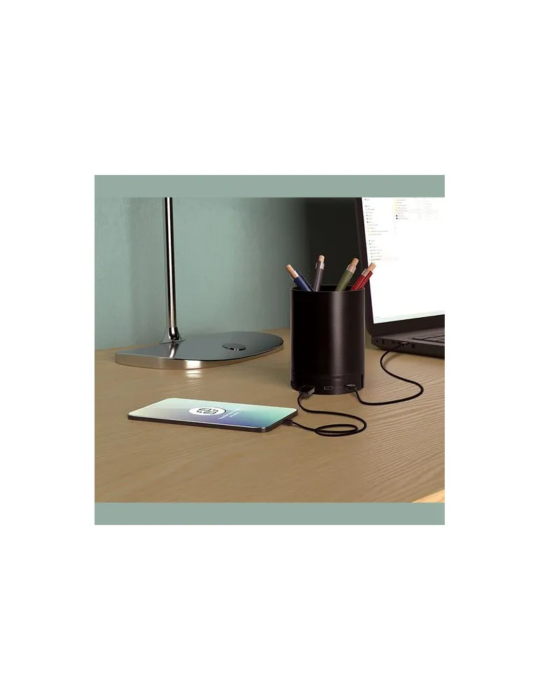 CHARGEUR PAR INDUCTION 10W AVEC FONCTION HUB ET POT A CRAYONS EN rAlu