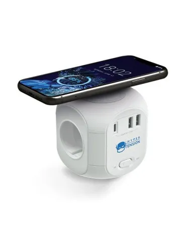 MULTIPRISE CUBE AVEC CHARGEUR PAR INDUCTION ET RALLONGE 2