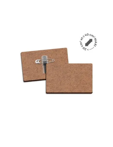 BADGE MDF EP 3mm AVEC PINCE-EPINGLE ENTRE 20 cm2 ET 40 cm2 MAXI 2