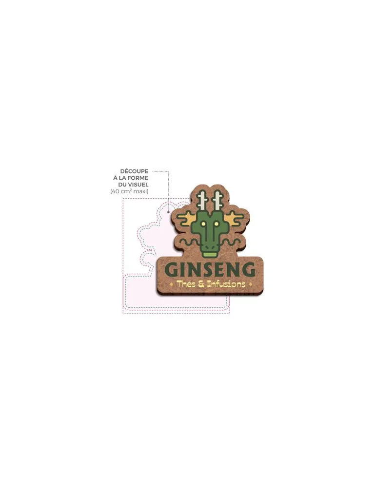 BADGE MDF EP 3mm AVEC PINCE-EPINGLE ENTRE 20 cm2 ET 40 cm2 MAXI