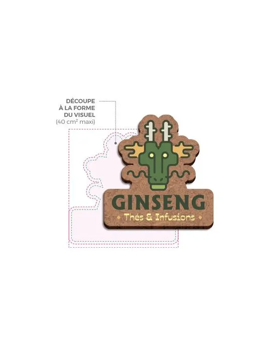 BADGE MDF EP 3mm AVEC PINCE-EPINGLE ENTRE 20 cm2 ET 40 cm2 MAXI