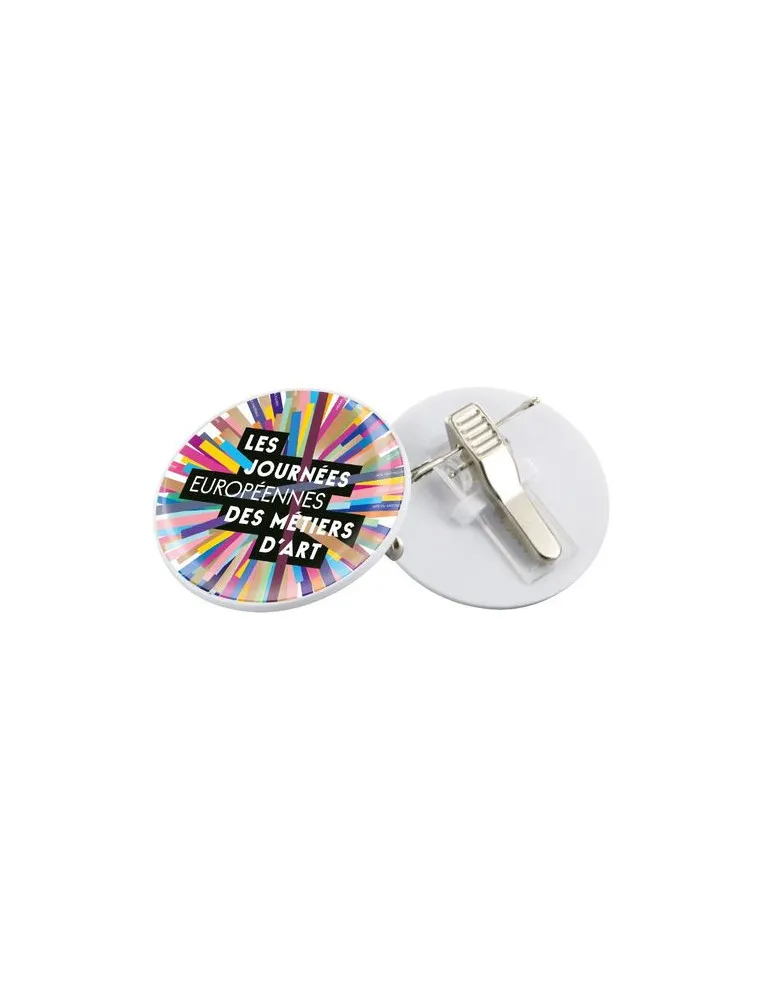 BADGE PLASTIQUE (PS) AVEC PINCE-EPINGLE POUR QUADRIDOME