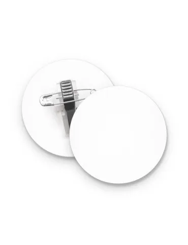 BADGE PLASTIQUE (PS) ROND Ø55 mm AVEC PINCE EPINGLE 2