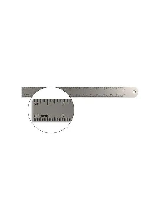 REGLET PRECISION INOX 170x15 mm AVEC TROU DE SUSPENSION