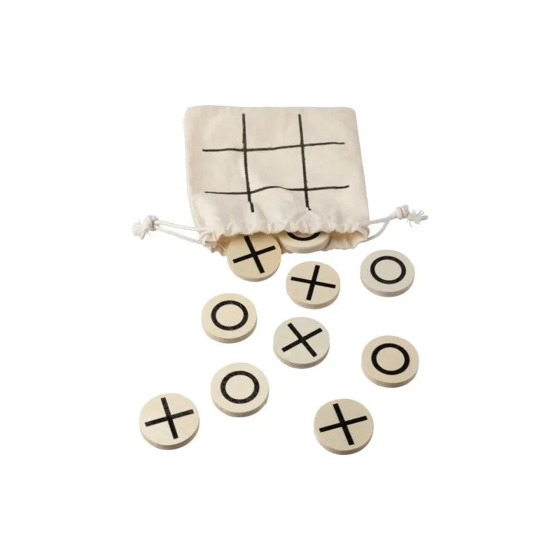 Jeu de Morpion en Bois Naturel - Waltraud