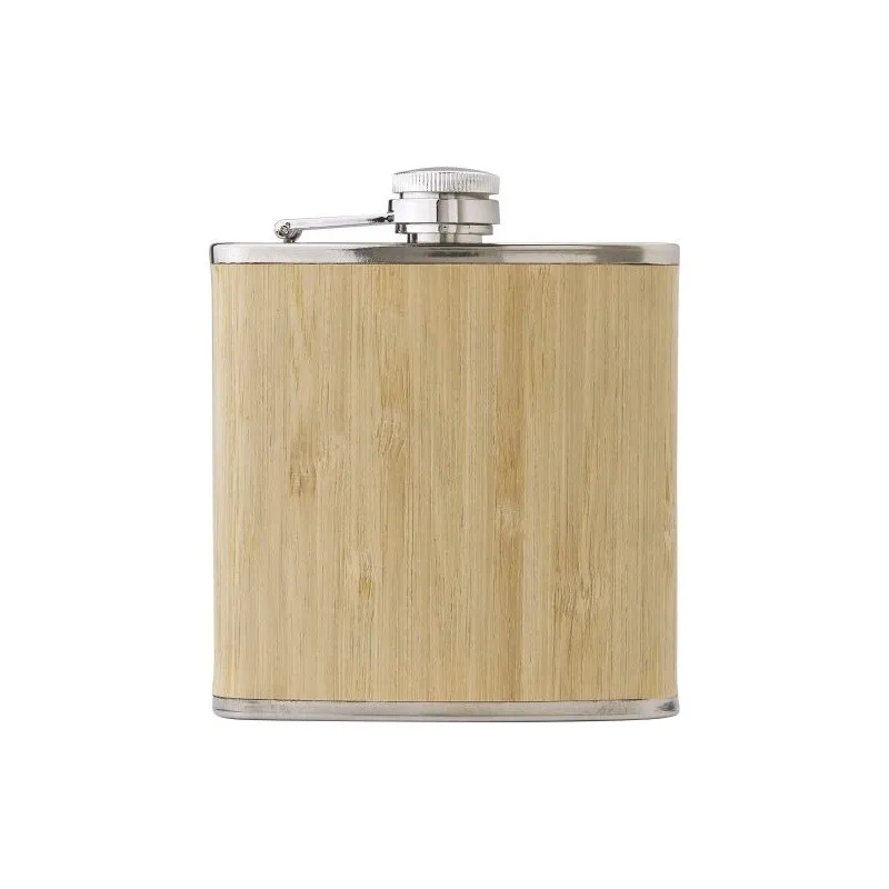 Flasque Hayden : Élégance en Acier Inoxydable et Bambou