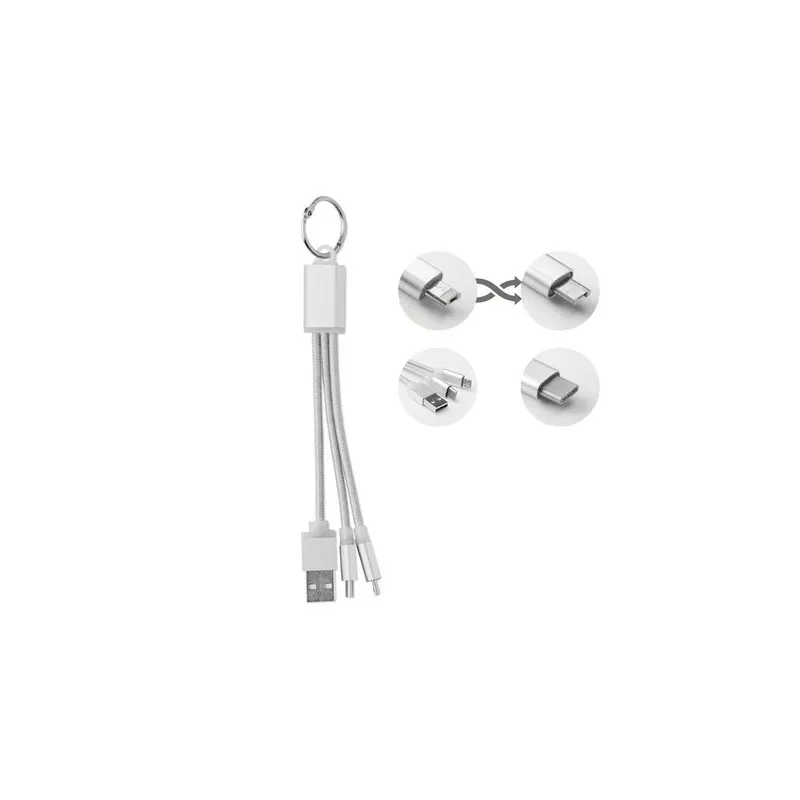 Porte-clés RIZO : Chargeur USB 3 en 1