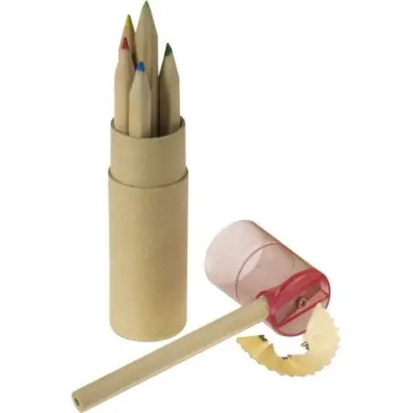 Tube de 6 Crayons Libbie avec Taille-Crayon
